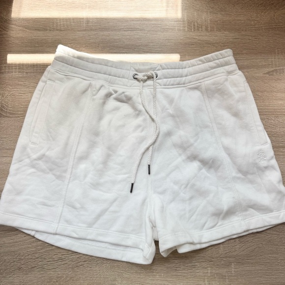 New Free People Movement Sprint To The Finish Shorts Sweat Baggy Loose White L - Picture 6 of 10